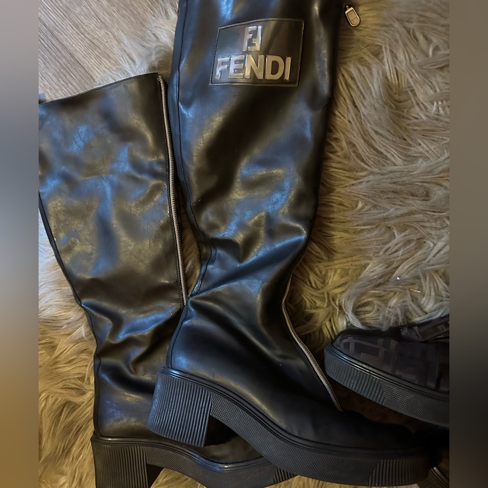 Black Fendi Rain Boots